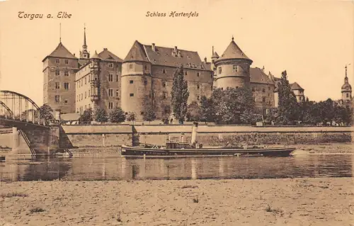Schloss Hartenfels Torgau an der Elbe Sachsen Postkarte AK 1917