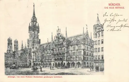 München Das neue Rathaus Postkarte AK 1903