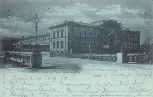 Braunschweig Bahnhof Niedersachsen Postkarte AK 1900