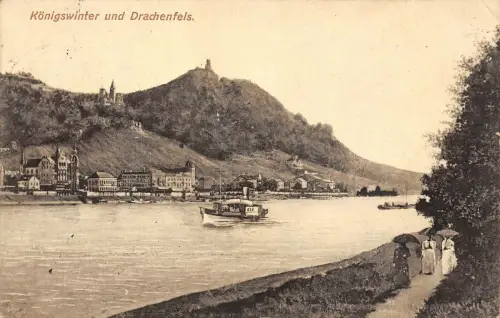 Königswinter und Drachenfels Feldpostkarte 1916