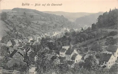 Ruhla Blick auf die Oberstadt Postkarte 1908