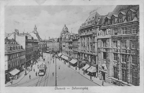 Johannisplatz Chemnitz Sachsen Postkarte AK 1918