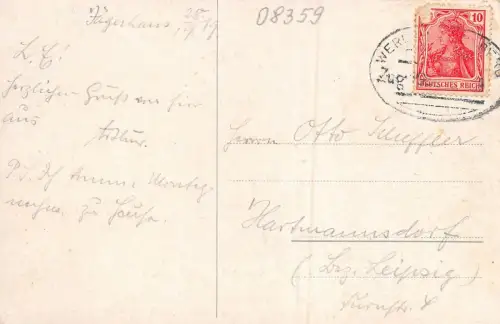 Jägerhaus b. Schwarzenberg i. sächs. Erzgeb. Gasthof Fichtelberg AK 1919