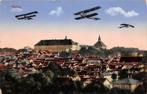Gotha Schloss Friedenstein Flieger Ansicht Postkarte