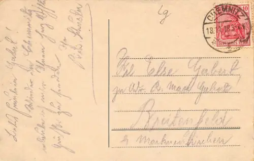 Chemnitz Königstrasse Automat Straßenbahn AK 1918