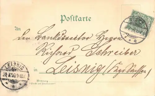 Gruss aus Vietz Marktplatz Kirche Handkes Brauerei Postkarte AK 1899