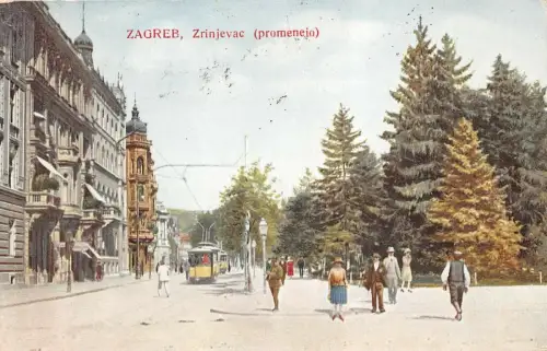 Zagreb Zrinjevac (promenejo) Postkarte 1919