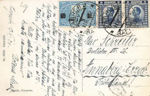 Zagreb Zrinjevac (promenejo) Postkarte 1919