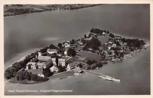 Insel Frauen-Chiemsee Original-Fliegeraufnahme Postkarte AK