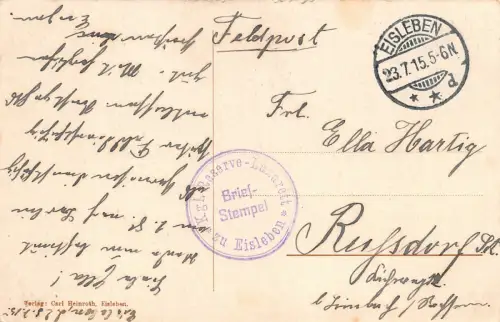 Eisleben Totalansicht Kgl. Reserve-Lazarett Feldpostkarte 1915