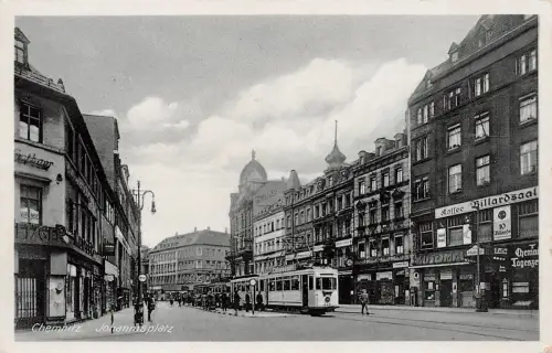 Chemnitz Sachsen Johannisplatz Strassenbahn Postkarte 1941