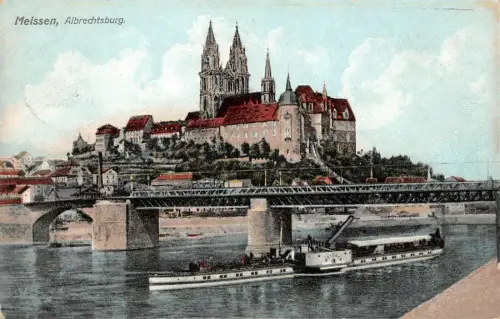 Albrechtsburg in Meißen Sachsen Postkarte AK 1907