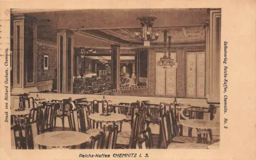 Reichs-Kaffee Chemnitz i. S. Postkarte AK 1918