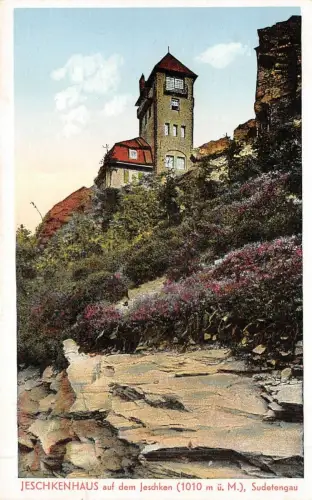 Jeschkenhaus auf dem Jeschken Sudetengau Postkarte AK 1939