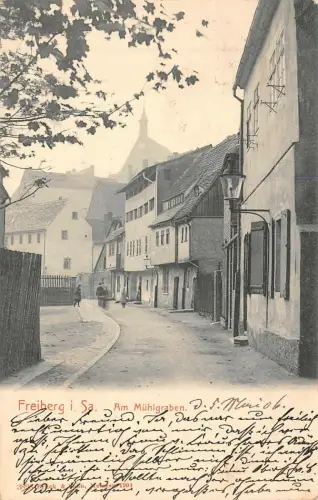 Freiberg i. Sa. Am Mühlgraben Postkarte AK