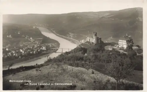 Ruine Landshut und Canisiushaus Berncastel-Cues Rheinland-Pfalz Postkarte AK