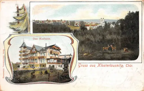 Gruß aus Klosterlausnitz Kurhaus Postkarte 1904