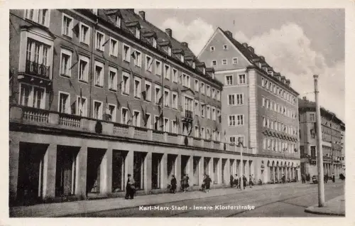 Karl-Marx-Stadt Innere Klosterstraße Chemnitz Postkarte AK