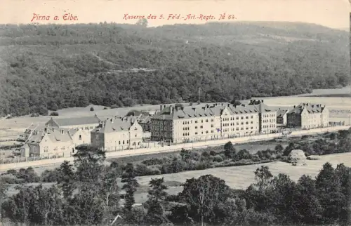 Pirna a. Elbe Kaserne des 5. Feld.-Art.-Regts. No 64 Feldpostkarte 1915