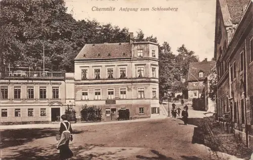 Chemnitz Aufgang zum Schlossberg Postkarte AK 1917
