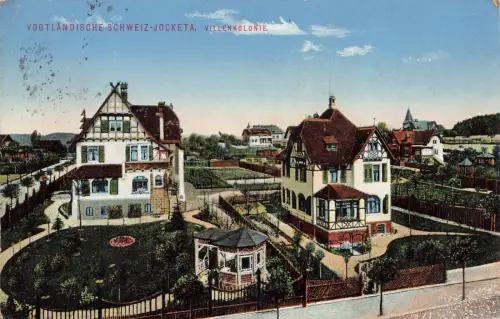 Villenkolonie Vogtländische Schweiz Jocketa Sachsen Postkarte AK 1914