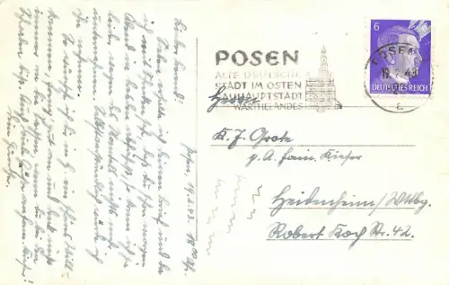 Posen Reichsgautheater Postkarte AK 1943