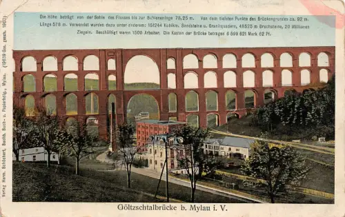 Göltzschtalbrücke b. Mylau i. V. Postkarte AK