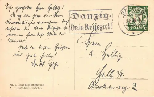 Danzig St. Marien Postkarte AK 1936