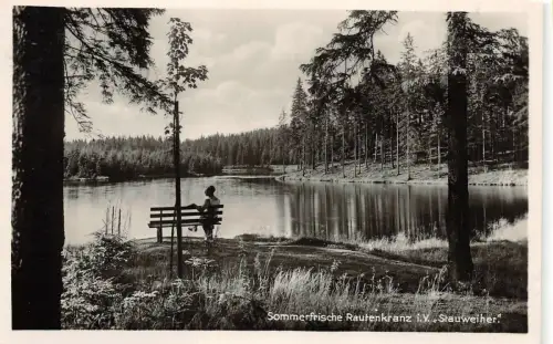 Stauweiher Sommerfrische Rautenkranz Vogtland Sachsen Postkarte AK 1941