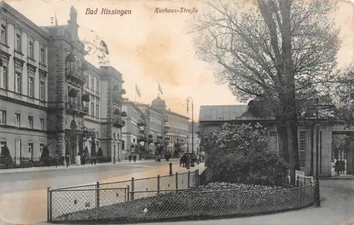 Bad Kissingen Kurhaus - Strasse Postkarte 1918