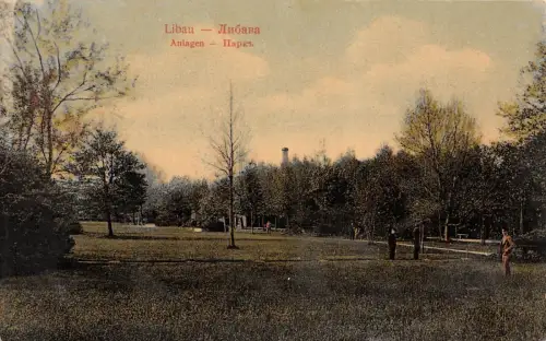 Libau Anlagen Postkarte AK
