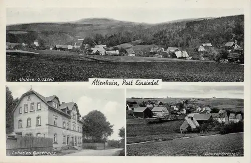 Altenhain , Post Einsiedel Lahsses Gasthaus Postkarte gel. Feldpost 1941