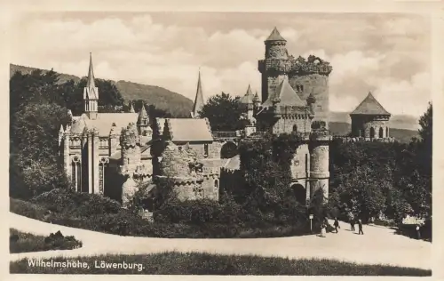 Löwenburg Wilhelmshöhe Kassel Hessen Postkarte AK