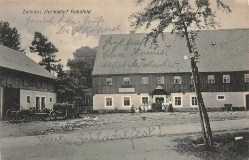 AK Hermsdorf Rehefeld Frauen am Zollhaus 1913