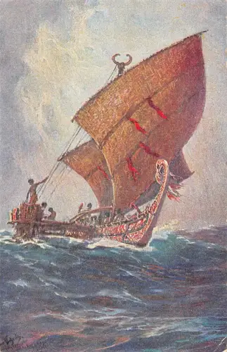 Kolonialkriegerdank das Letzte Boot von der Insel Ugomes Patriotika Postkarte