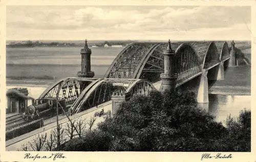 Brücke in Riesa an der Elbe Sachsen Postkarte AK 1940