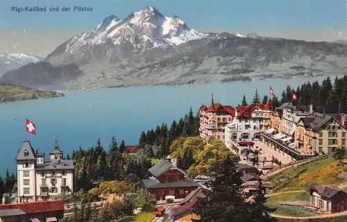 Rigi-Kaltbad und der Pilatus Postkarte AK
