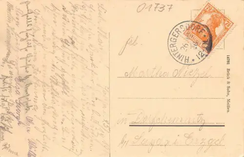 Stadtansicht Bad Hartha mit dem Harthaberg Sachsen Postkarte AK 1916