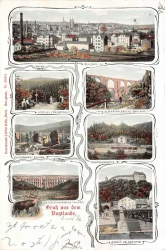 Gruß aus dem Vogtlande Sachsen Postkarte AK 1903