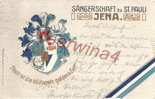 Studentika Sängerschaft zu St. Pauli Jena Wappen Postkarte 1912