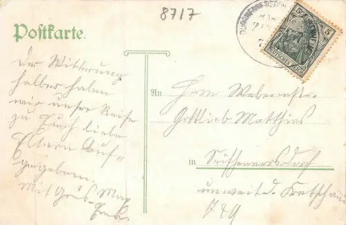 Gruss aus Wobsts Gasthof Oppach Sachsen Litho Postkarte AK 1906