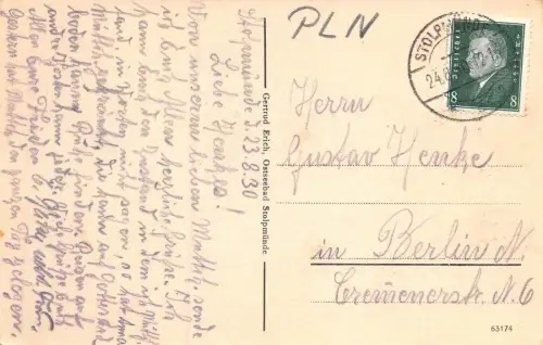 Ostseebad Stolpmünde Strand Postkarte AK 1930