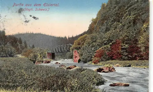 Partie aus dem Elstertal (Vogtl. Schweiz) AK 1913