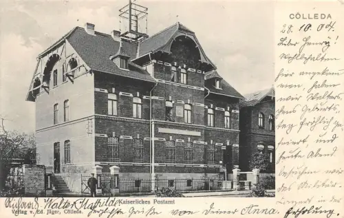 Cölleda Thür. Kaiserliche Postamt Postkarte 1904