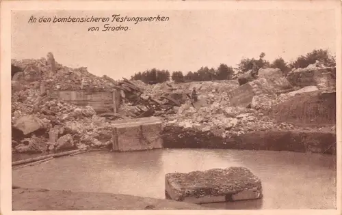Zerstörte Festungswerken von Grodno Memel Feldpost 1916