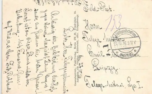 Zerstörte Festungswerken von Grodno Memel Feldpost 1916