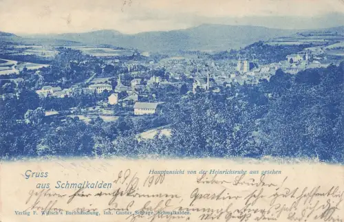 Gruss aus Schmalkalden Hauptansicht Thüringen Postkarte AK 1900