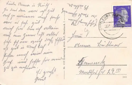 Blick vom Tannenbusch Sommerfrische Bad Gottleuba Sachsen Postkarte AK 1942
