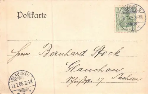 Gruss aus Nordseebad Döse Gastwirtschaft u. Pensionat J. Kraemer Postkarte 1905