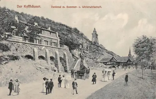 Der Kyffhäuser, Denkmal m. Sommer-u.Winterwirtschaft Postkarte 1913